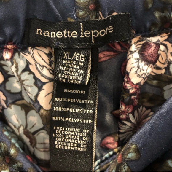 Nanette Lepore Satin Floral PJ XL - Picture 4 of 6